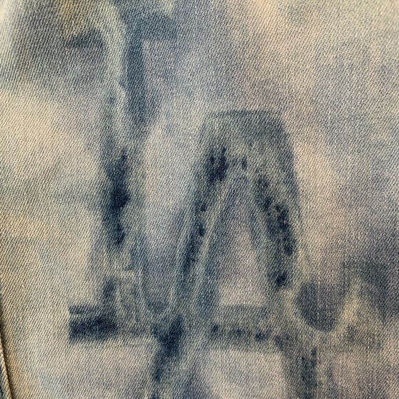 Levi’s Sleeveless Jacket Vest Bleached Los Angeles LA Dodgers Logo on Back Sz L - Picture 6 of 10